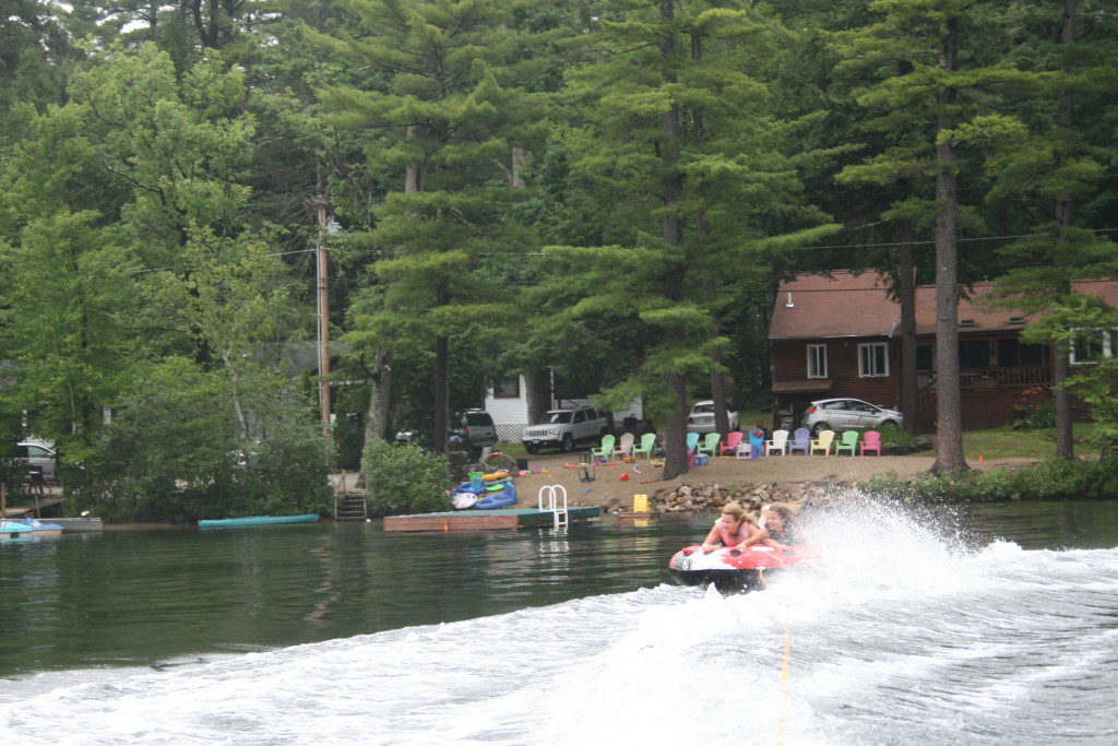 Tubing with property in background